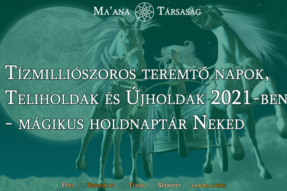 Tízmilliószoros teremtő napok, Teliholdak és Újholdak 2021-ben - mágikus holdnaptár Neked